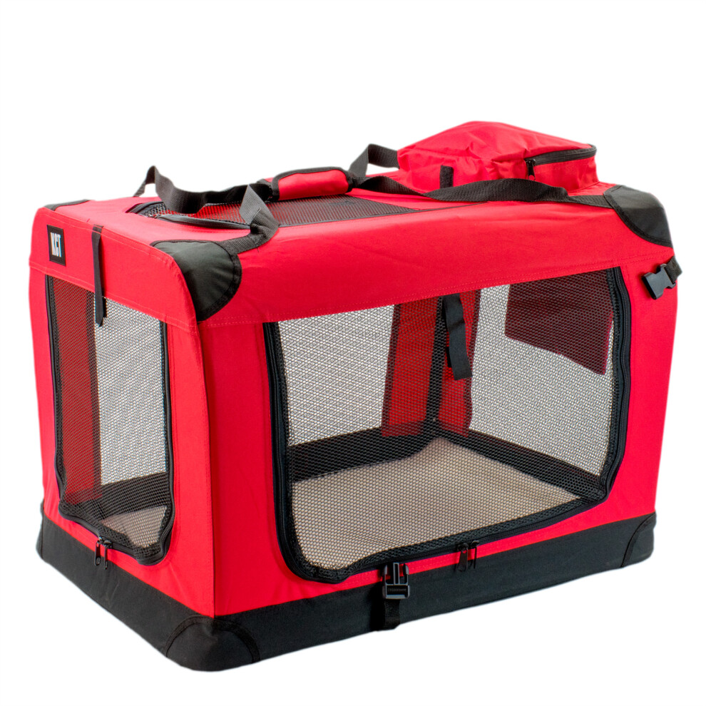 (Large Red) KCT Fabric Pet Carrier Crates