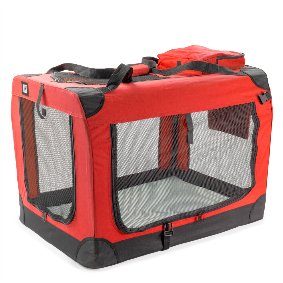 (Extra Large Red) KCT Fabric Pet Carrier Crates