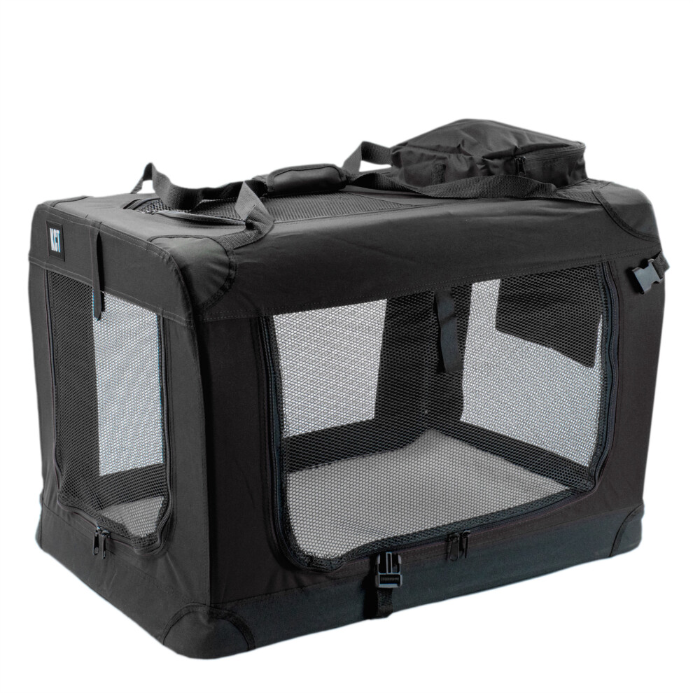 (Large Black) KCT Fabric Pet Carrier Crates