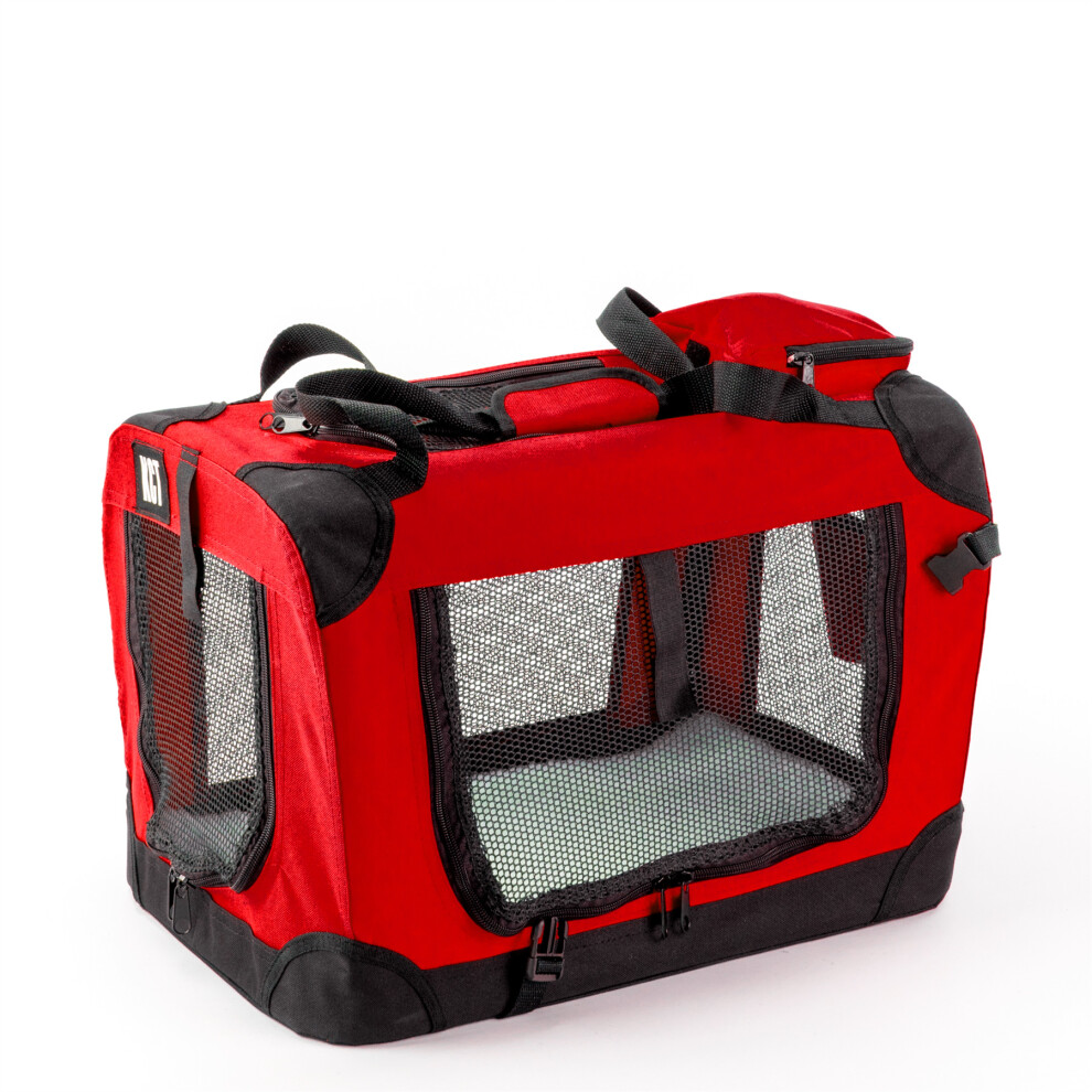 (Small Red) KCT Fabric Pet Carrier Crates