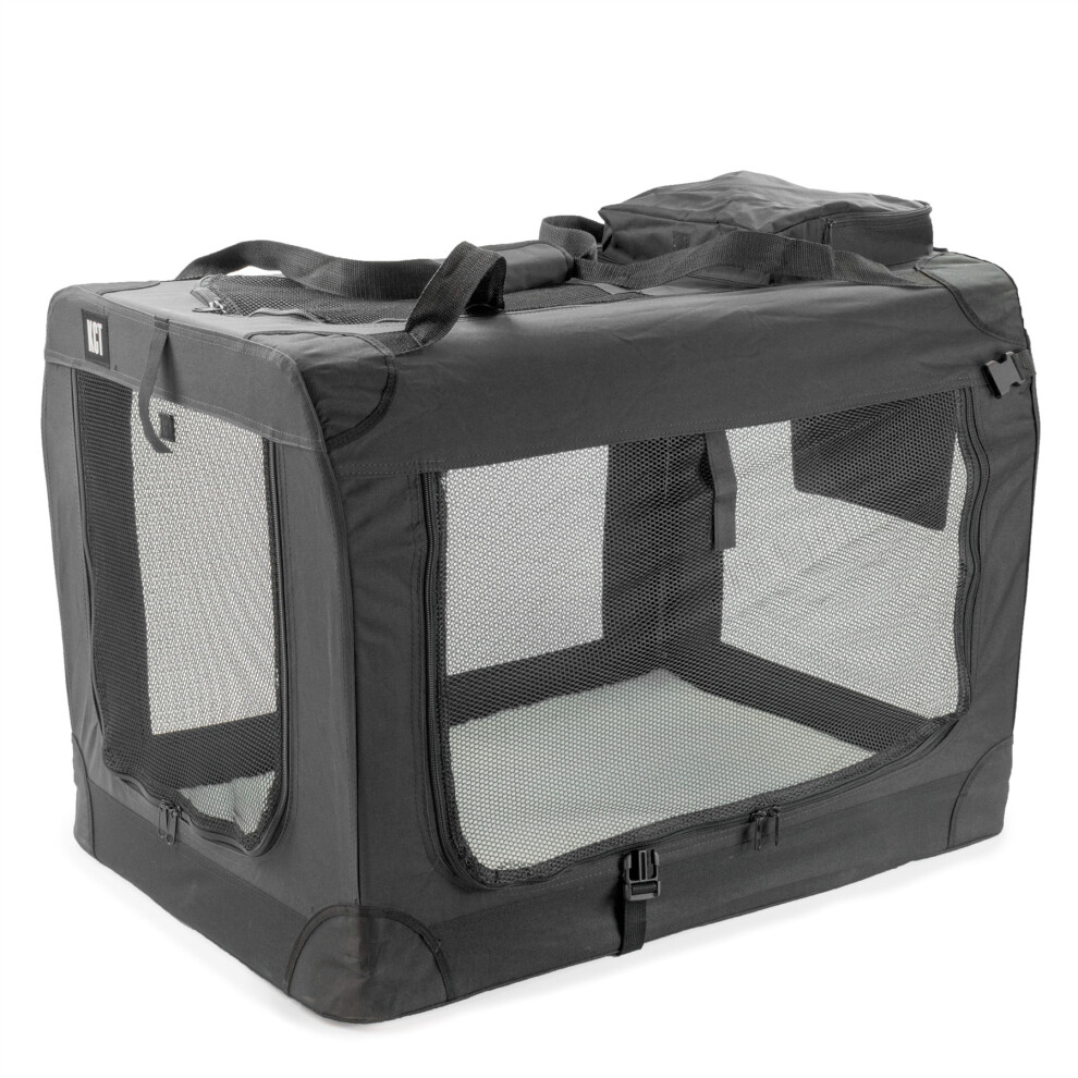 (Extra Large Black) KCT Fabric Pet Carrier Crates