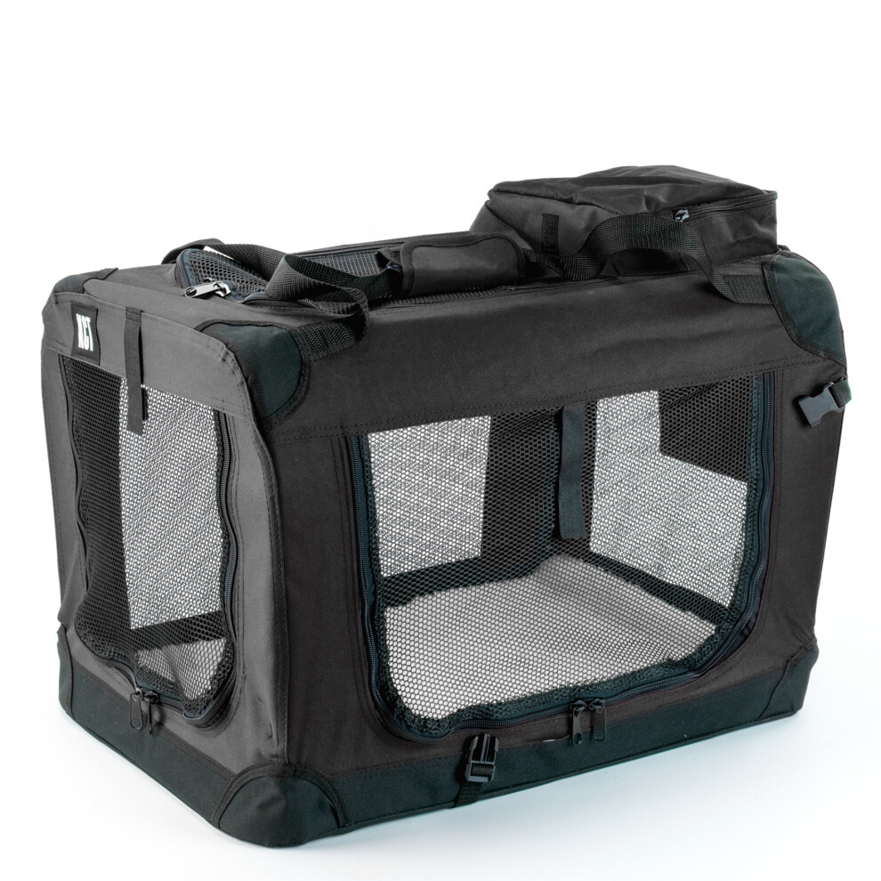 (Medium Black) KCT Fabric Pet Carrier Crates