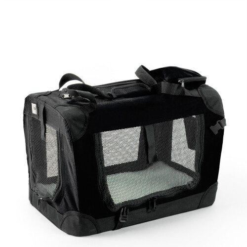 KCT KCT Small Black Fabric Pet Carrier Travel Transport Bag for Cats and Dogs