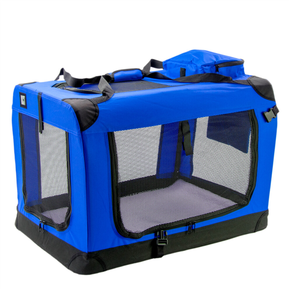 (Large Blue) KCT Fabric Pet Carrier Crates