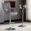 Tabouret de bar pivotant réglable en velours gris avec dossier pour la maison 2