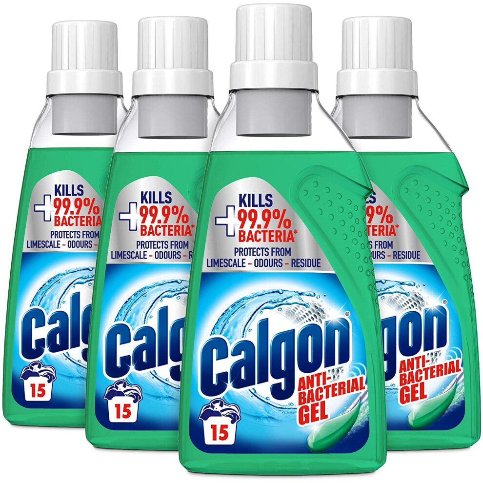 Calgon 3-in-1 Antibacterial Washing Machine Water Softener Gel 4 Pack x 750ml
