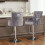 Tabouret de bar pivotant réglable en velours gris avec dossier pour la maison 3