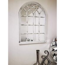 White Rustic Soho Window Style Mirror Elegant Mirror 50.5X71 Cm