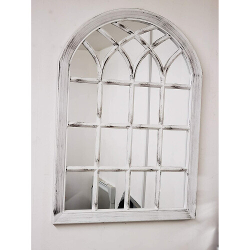 White Rustic Soho Window Style Mirror Elegant Mirror 50.5X71 Cm 1
