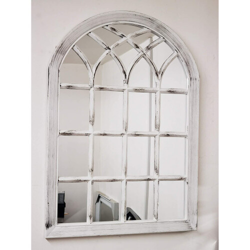 White Rustic Soho Window Style Mirror Elegant Mirror 50.5X71 Cm 2