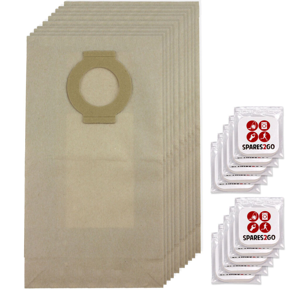Spares2go Vacuum Cleaner Dust Bags (Pack Of 10 + 10 Fresheners) Compatible With Hoover