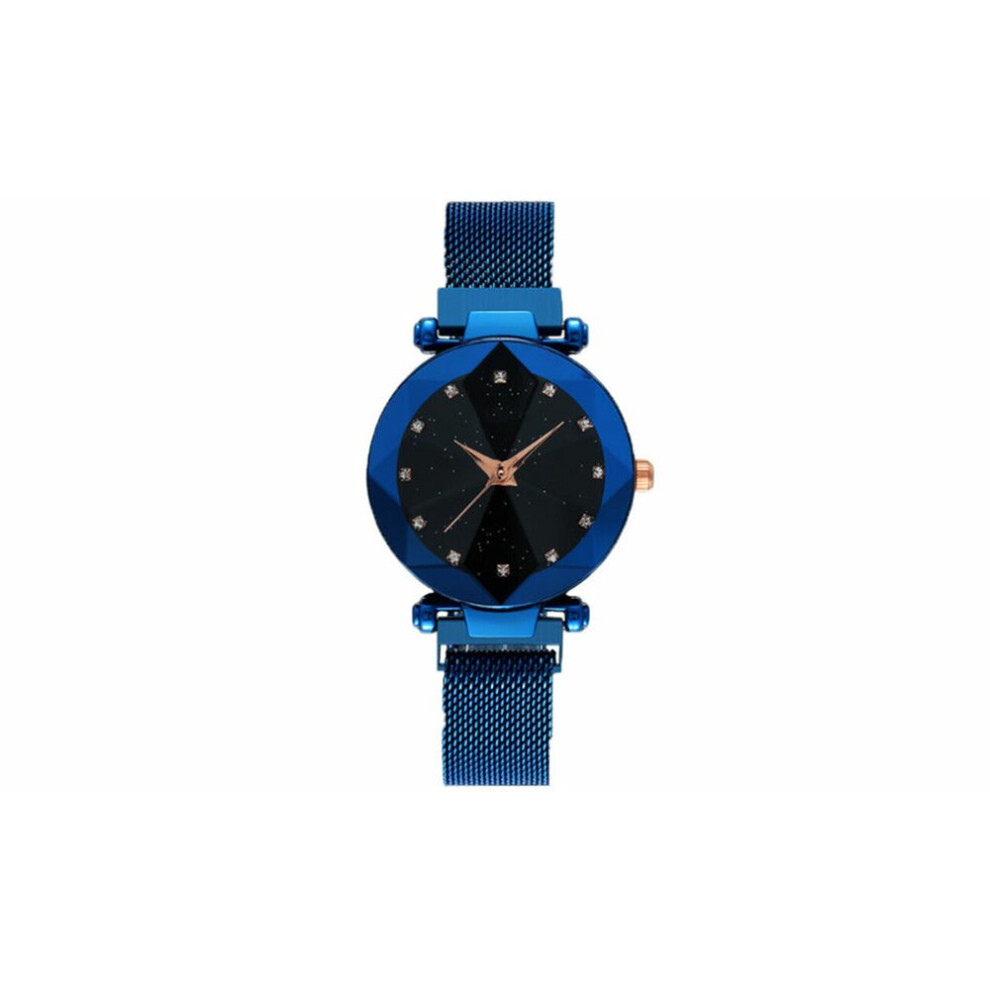 (Blue) Women's Starry Quartz Watch with Mesh Strap