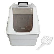 Home Large Opening Litter Tray - Grey & White