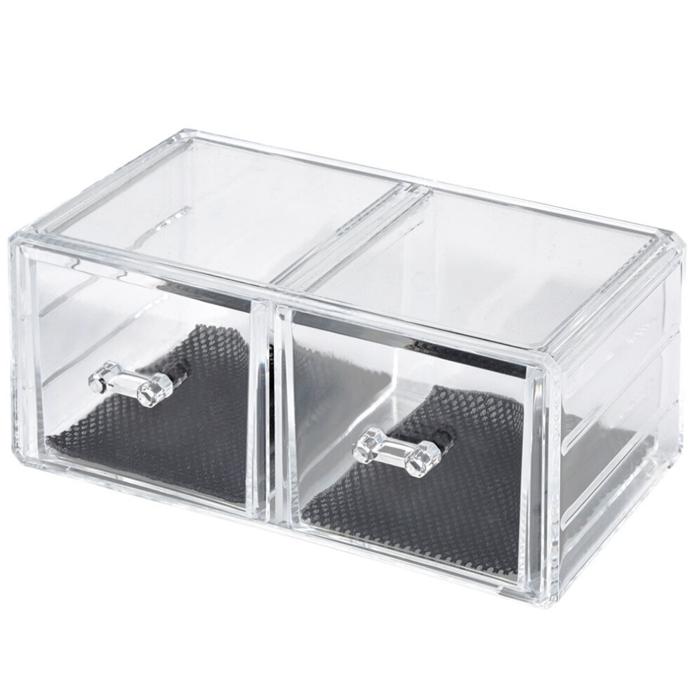 Clear Acrylic Makeup Organiser, Two-Drawer Vanity