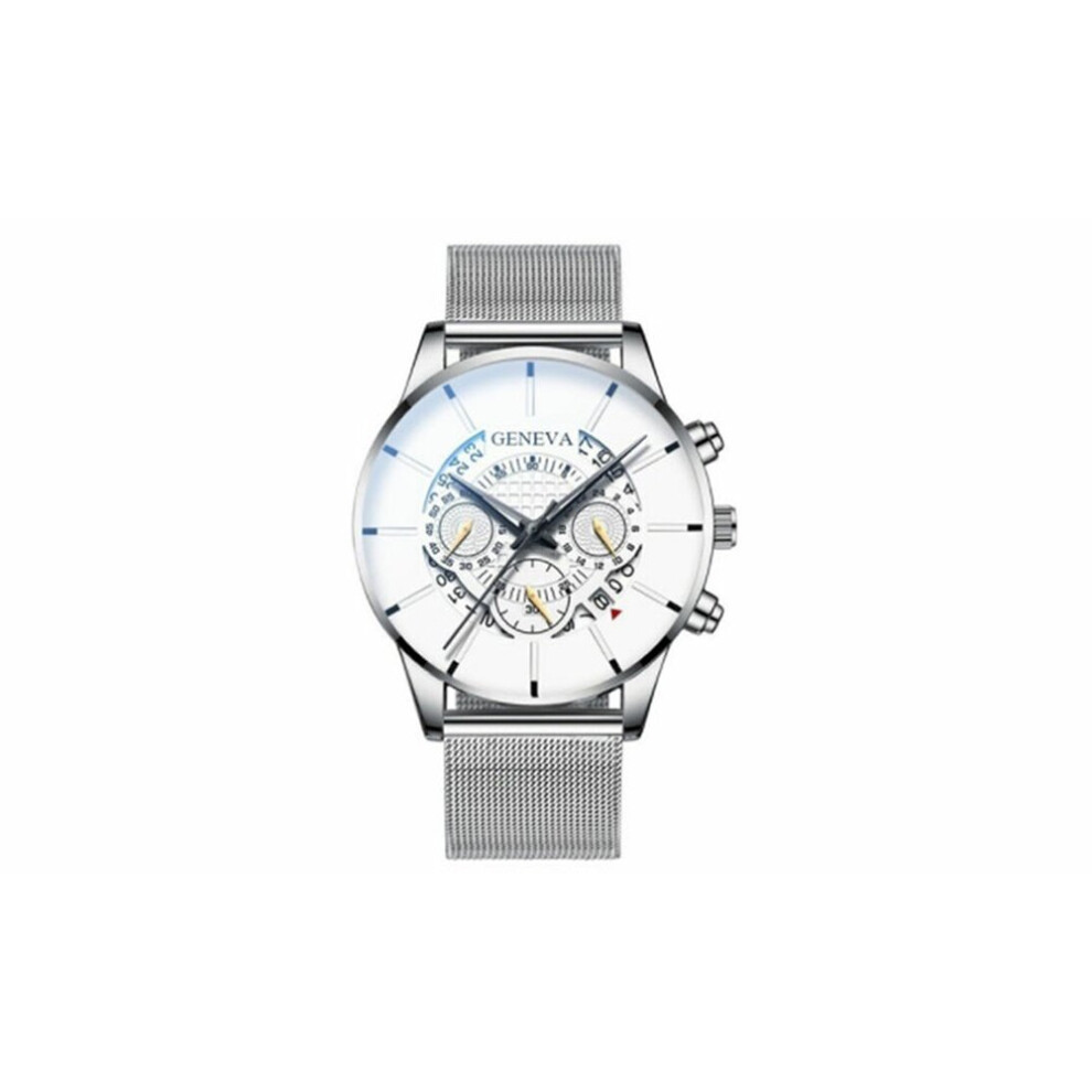 (Silver) Men's Calendar Watch