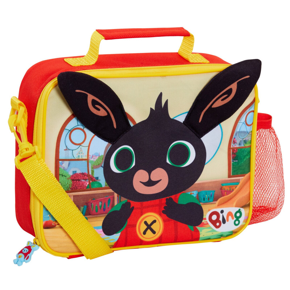 (One Size) Bing Bunny Lunch Bag 3D Ears Boys Girls Nursery School Bag with Detachable Strap