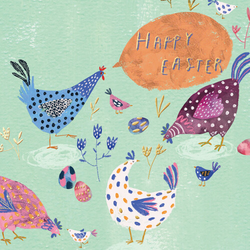Happy Easter Clucking Happy Easter Foiled Easter Card The Curious Inksmith