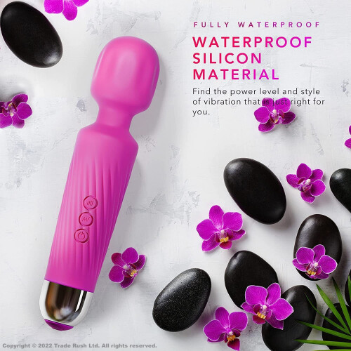 (Pink) Magic Wand Massager Vibrating USB Showerproof 1