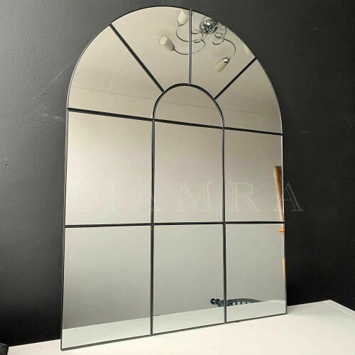 Enchanted Black Arched Window Mirror Large Wall Mirror 80X60 2