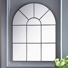 Enchanted Black Arched Window Mirror Large Wall Mirror 80X60