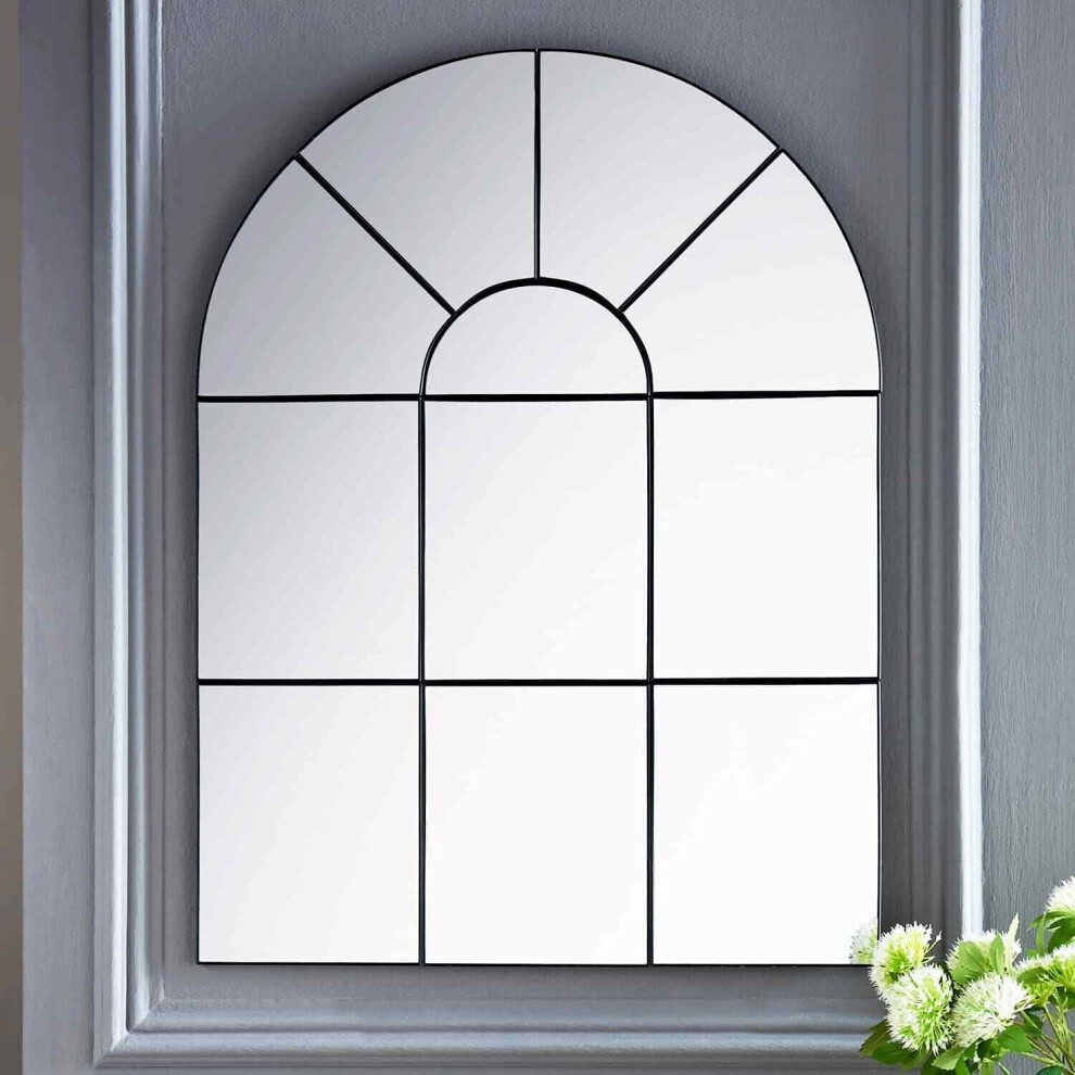 Enchanted Black Arched Window Mirror Large Wall Mirror 80X60
