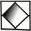 Set Of 3 Square Diamond Shape Frame Black Wall Mirror Modern 40X40Cm 3