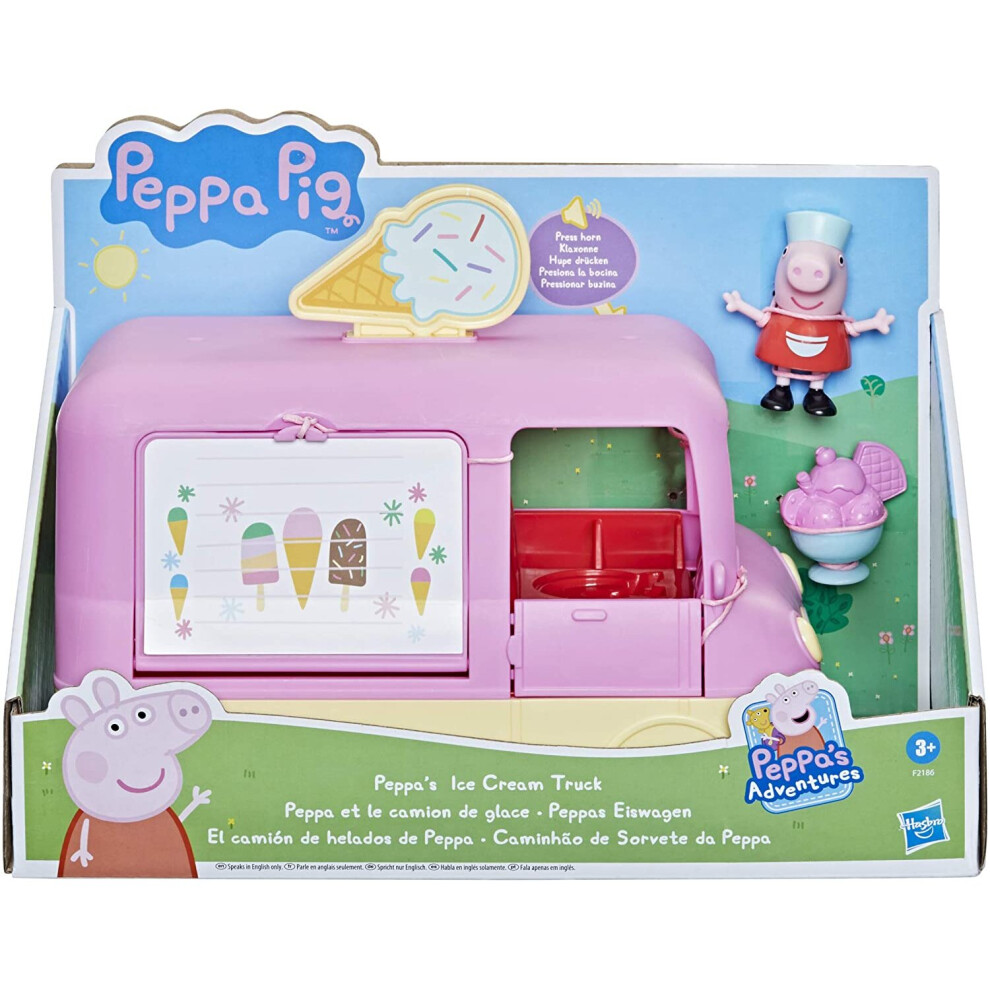 Peppa Malac – Peppa Fagylaltos Kocsija HanghatáSokkal (Oink/Snort) éS ZenéVel – Tartalmaz Peppa FiguráT éS Egy Sundae-T-image