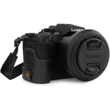 MegaGear Ever Ready Genuine Leather Camera Half Case compatible with Leica V-Lux 5, Panasonic Lumix DC-FZ1000 II