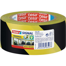 Nastro adesivo di segnalazione - TESA - Nero/Giallo - 66m x 50mm