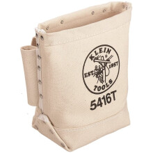 Canvas Bolt Bag, Small Bag for Bolt Storage with Bull Pin Loops, Belt Tunnel Loop Connection, Klein Tools 5416T