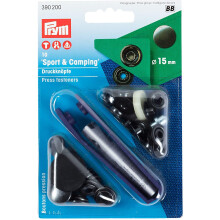 Prym Non-sew fasteners SPORT&CAMPING brass black oxidized 15 mm, one size