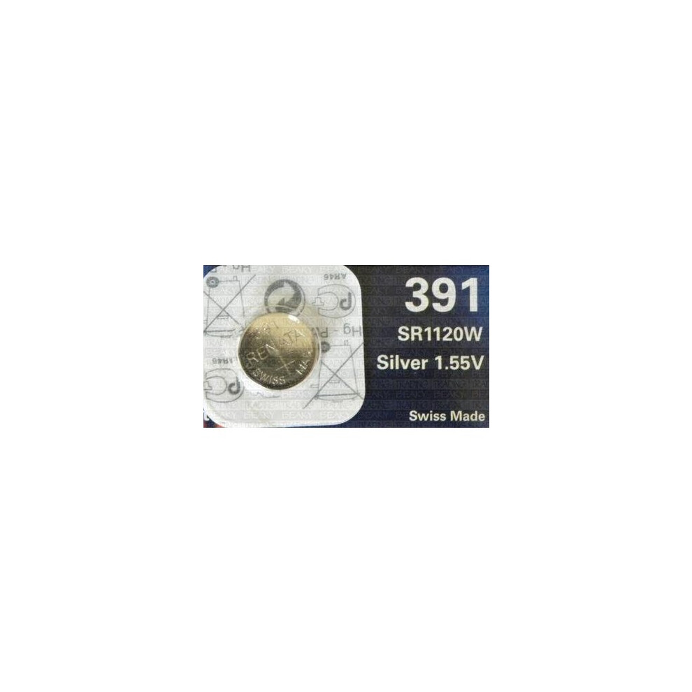 Renata 391 SR1120W Silver Oxide Watch Battery 1.55v Blister Packed