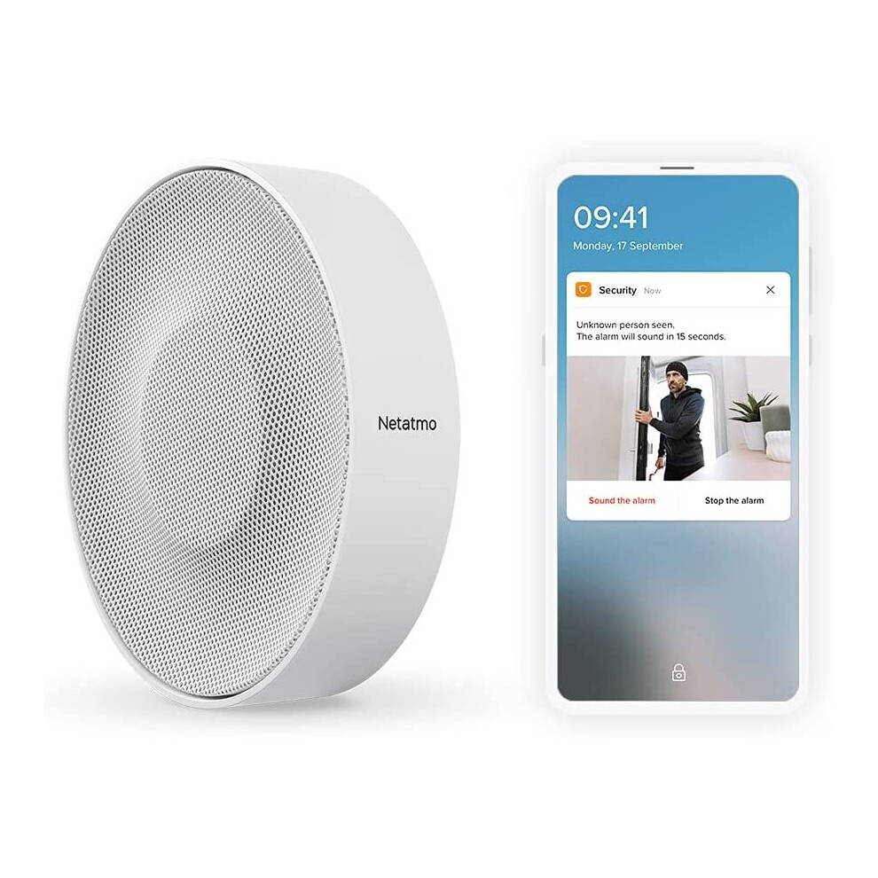 Netatmo Smart Indoor Siren, Wireless, 110Db, Auto Arm & Disarm, No Subscription, Batteries Or Wired, Nis01-Uk 3700730502979