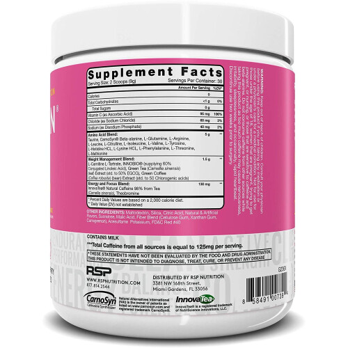 RSP Nutrition, AminoLean, Energy, Pink Lemonade, 8,68 oz (246 g) 1
