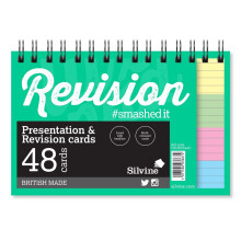 Silvine Revision A6 Flash Cards - Lined (48 Cards) ASSORTED