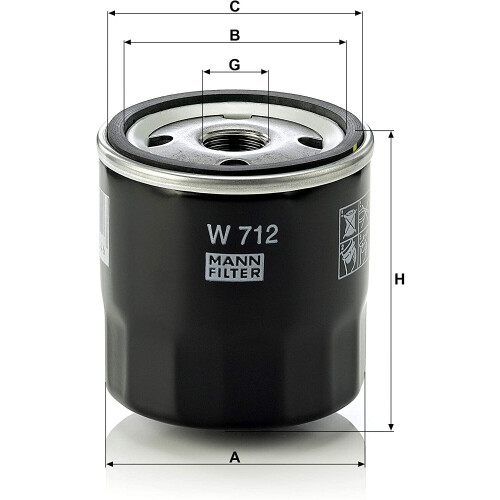 Mann Filter W 712 Skruvfilter för motorolja 1