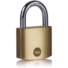 Yale Y110B/40/122/1 - Brass Padlock (40 mm) - Indoor Lock for Locker, Backpack, Tool Box - 3 Keys - Standard Security