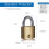 Yale Yale Y110B/40/122/1 - Brass Padlock (40 mm) - Indoor Lock for Locker, Backpack, Tool Box - 3 Keys - Standard Security 3