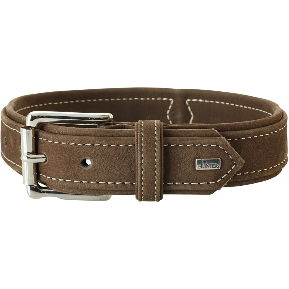 Hunter Dog Collar Hunting, Brown Leather 45