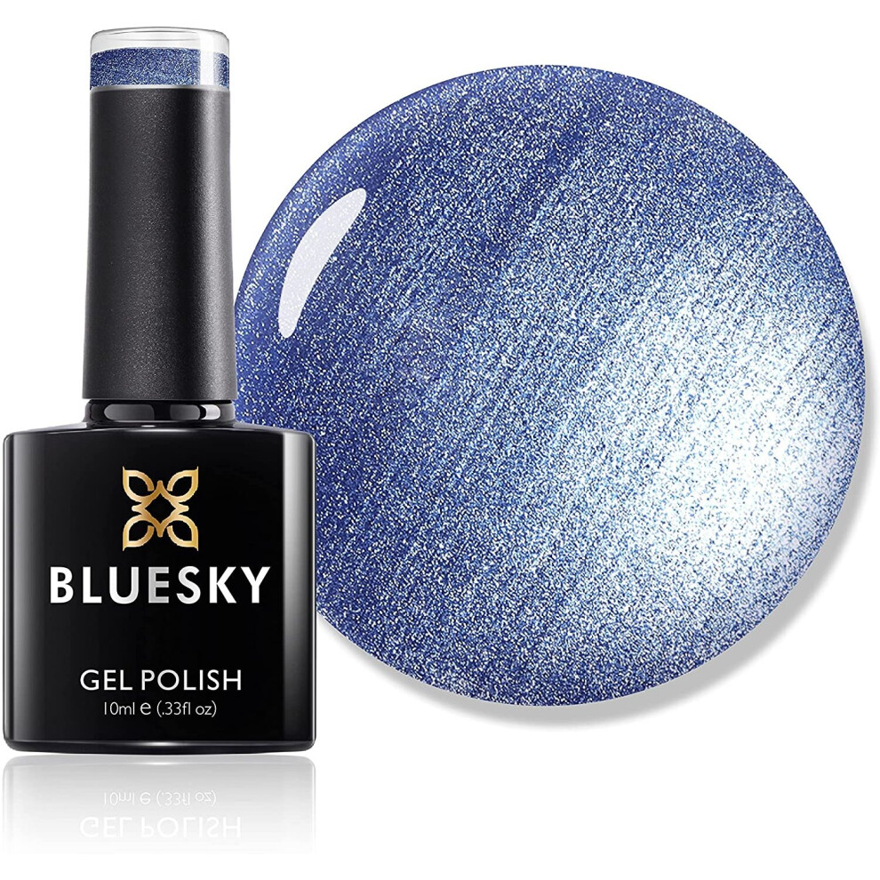 Bluesky Gel Nail Polish, Summer 2021 Collection, Opening Night Ss2124, 10 ml Blue, Shimmer, Metallic (Requires Curing Under LED or UV Lamp)