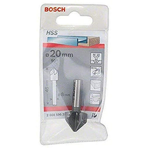 Bosch Bosch 2608596373 90° Countersink Bit Shank, 8mm x 20mm, Silver
