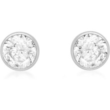 Carissima Gold White Gold 5mm Round Cubic Zirconia Stud Earrings