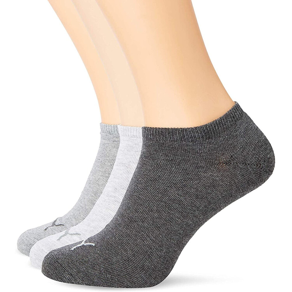 PUMA Unisex Puma Sneaker Socks 3 Pair Pack Grey 9 11 UK, Grey, UK