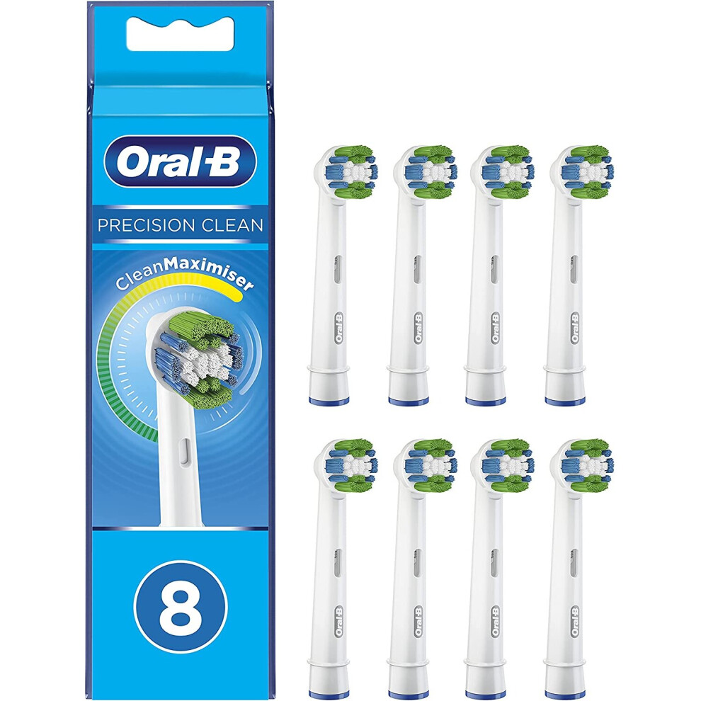 Braun Oral-B Precision Clean 4210201321859 Toothbrush Heads with CleanMaximiser Bristles for Optimal Cleaning Pack of 8