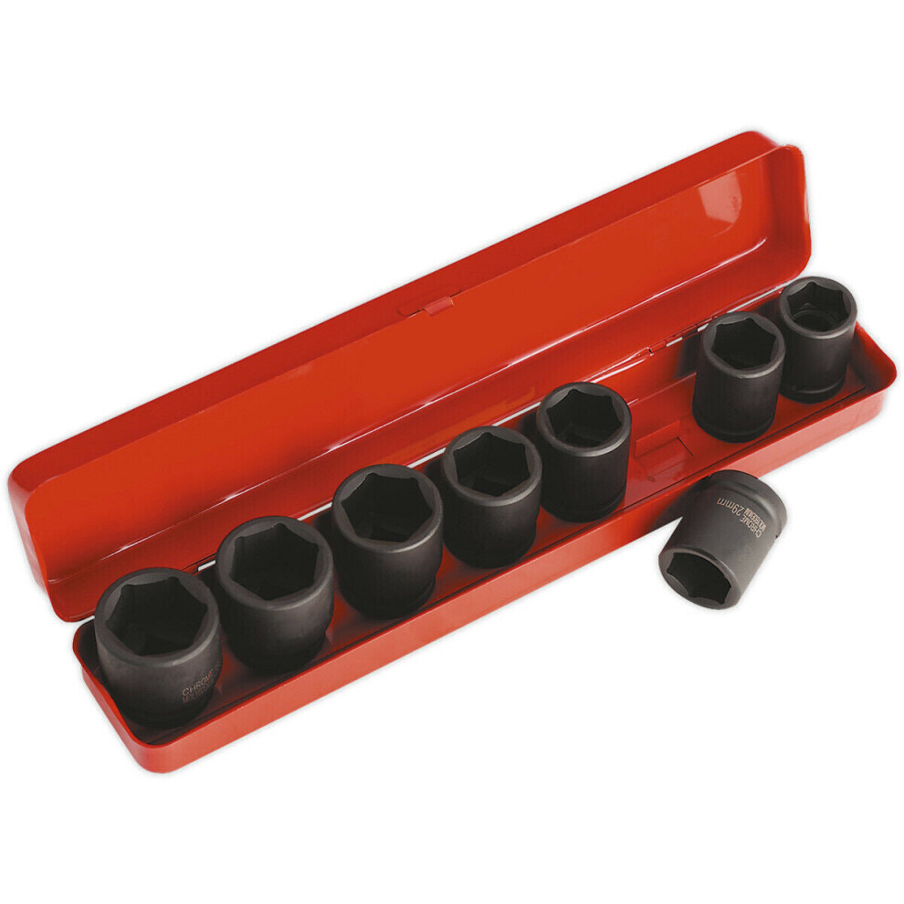 Loops 8 Piece Premium Impact Socket Set - 3/4" Sq Drive - High Torque - Chromoly Steel