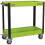 Loops Heavy Duty 2 Level Workshop Trolley - 80kg Per Shelf - Locking Castors - Green 4