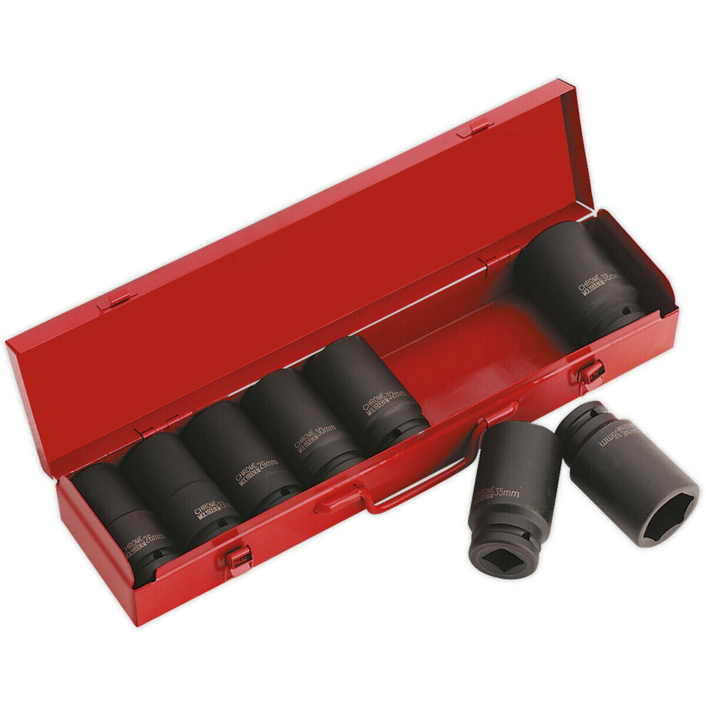 Loops 8 Piece Premium Impact Socket Set - 3/4" Sq Drive - Deep Sockets - High Torque