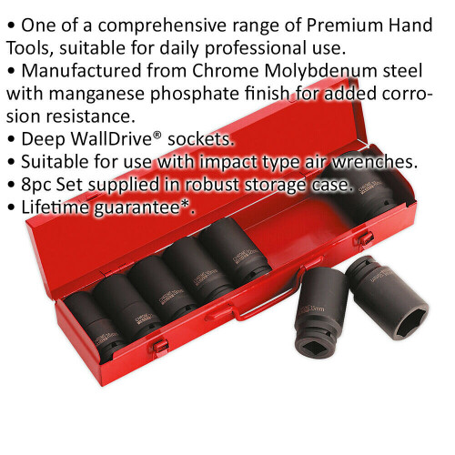 Loops 8 Piece PREMIUM Impact Socket Set - 3/4" Sq Drive - Deep Sockets - High Torque 1
