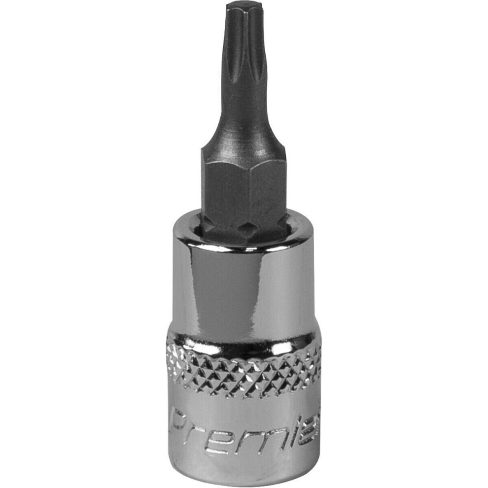 Loops T15 Trx Star Socket Bit - 1/4" Square Drive - Premium S2 Steel Head Knurled Grip