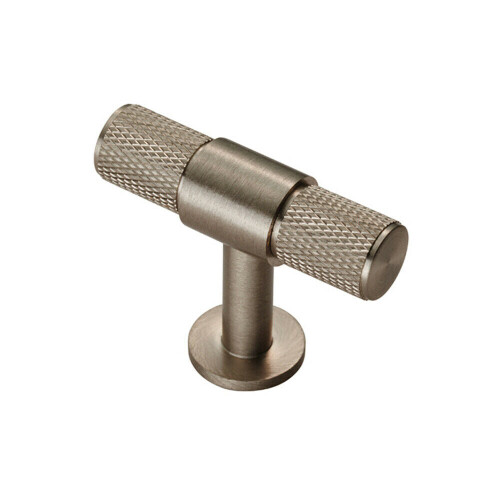 Loops 4x Knurled Cupboard T Shape Pull Handle 50 x 13mm Satin Nickel Cabinet Handle 1